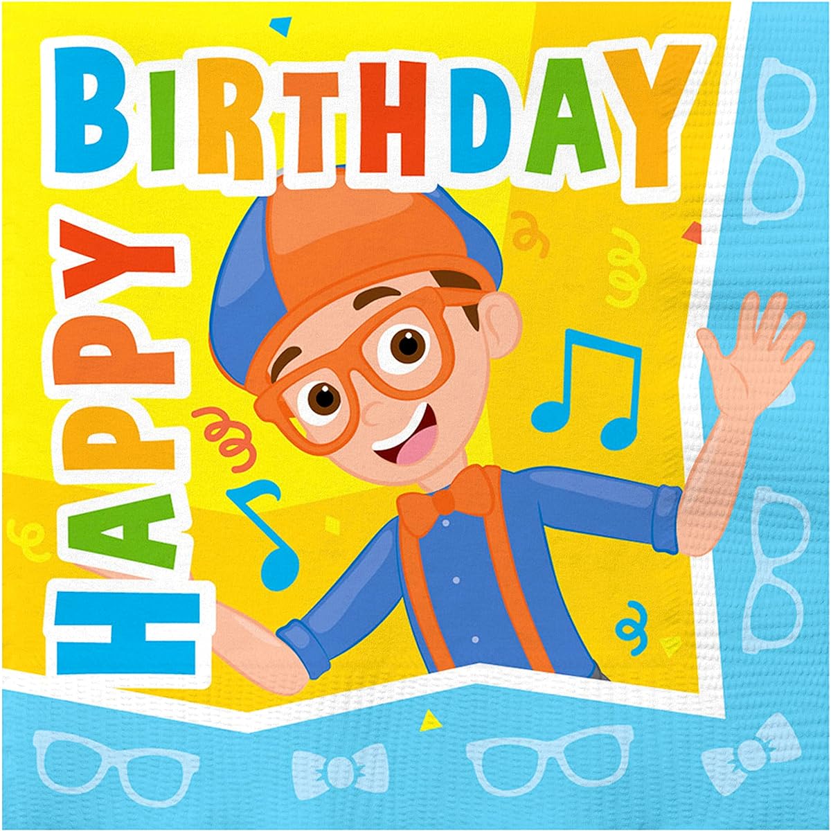 Treasures Gift Blippi Party Birthday Party Napkins - Pack of 16 - Blippi Party Supplies Napkins - Blippi Birthday Party Supplies - Blippi Decorations