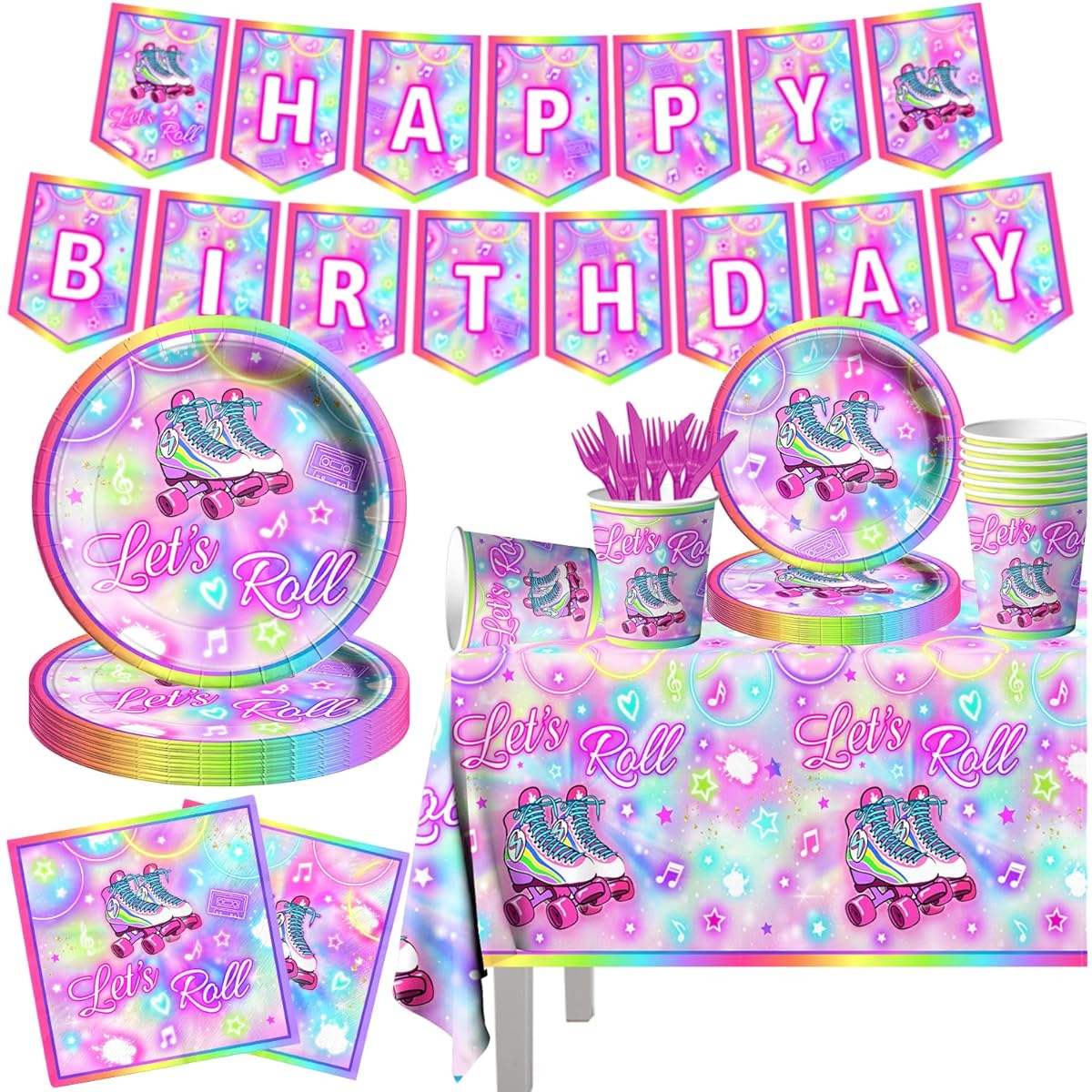Let's Roll Decorations - 142 roll themed supplies including banner