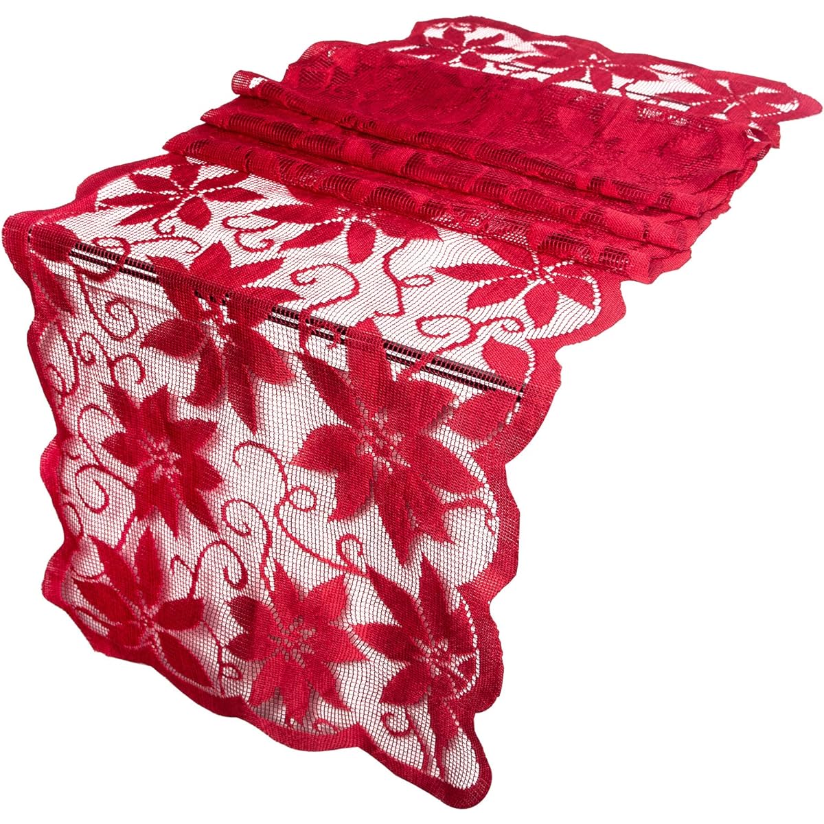Besteek Christmas Table Runner Red Leaves Christmas Runner for Table Holiday Table Runner for Christmas Holiday Party Table Decoration 13 x 72 Inch