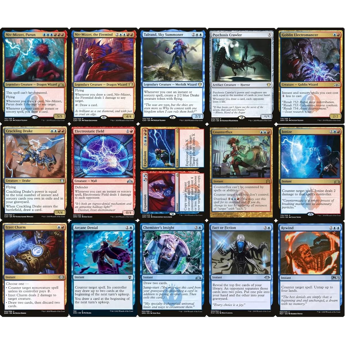 Niv-Mizzet Commander Deck - Izzet Spells - Blue Red Storm - EDH - 100 Cards - Custom Magic the Gathering Deck - Very Powerful!