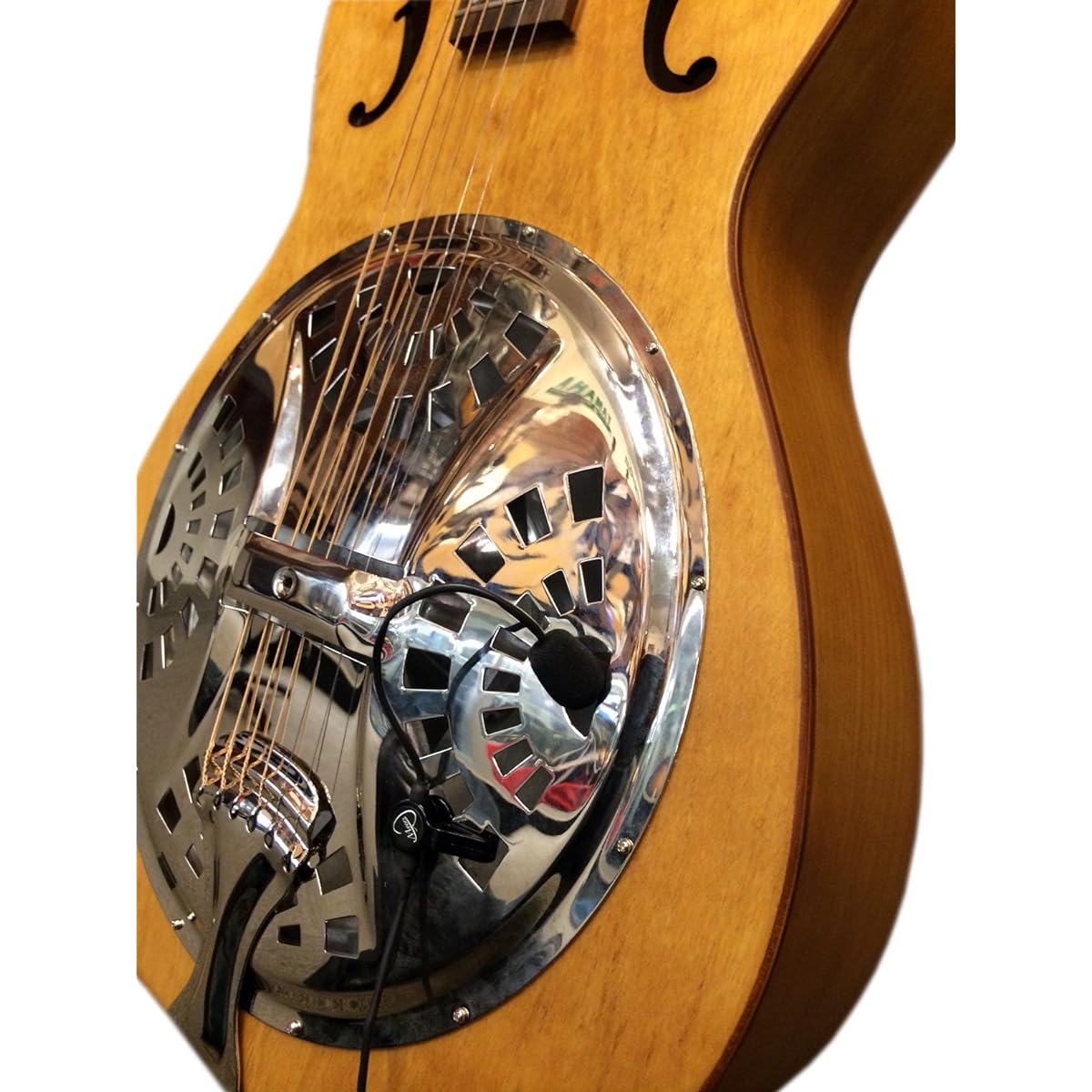 FEATHER TRICONE METAL BODY RESONATOR GUITAR Flexible MICRO-Gooseneck by Myers pickups