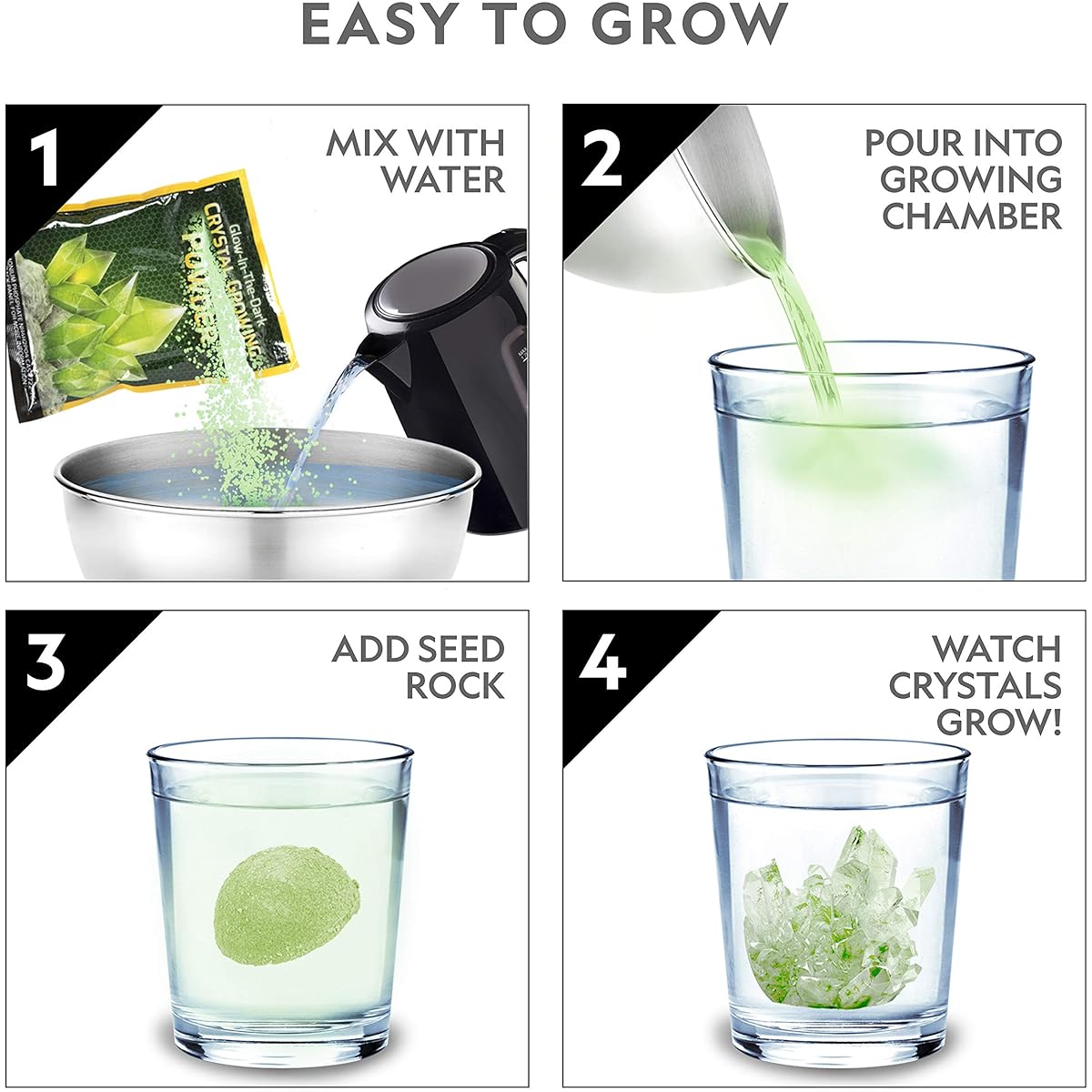 [National Geographic] National Geographic GlowintheDark Crystal Growing Kit 3 Additional Color Choices Available! [Parallel Import]