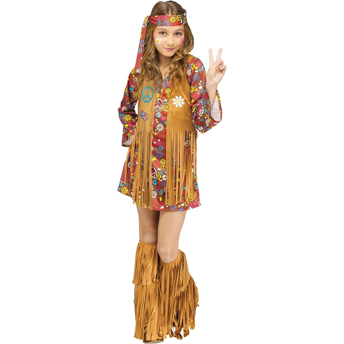 Fun World Kids Peace & Love Hippie Costume, XL