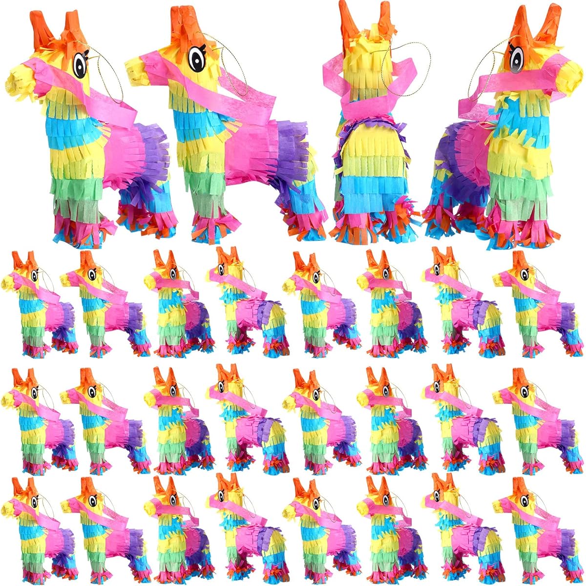 Mini Donkey Pinata Little Rainbow Donkey Pinata Bulk Cinco de Mayo Donkey Pinata Llama Pinata Mexican Donkey Party Favors Mexican Carnival Festival Tacos Tuesday Event 7.5 x 4 inches
