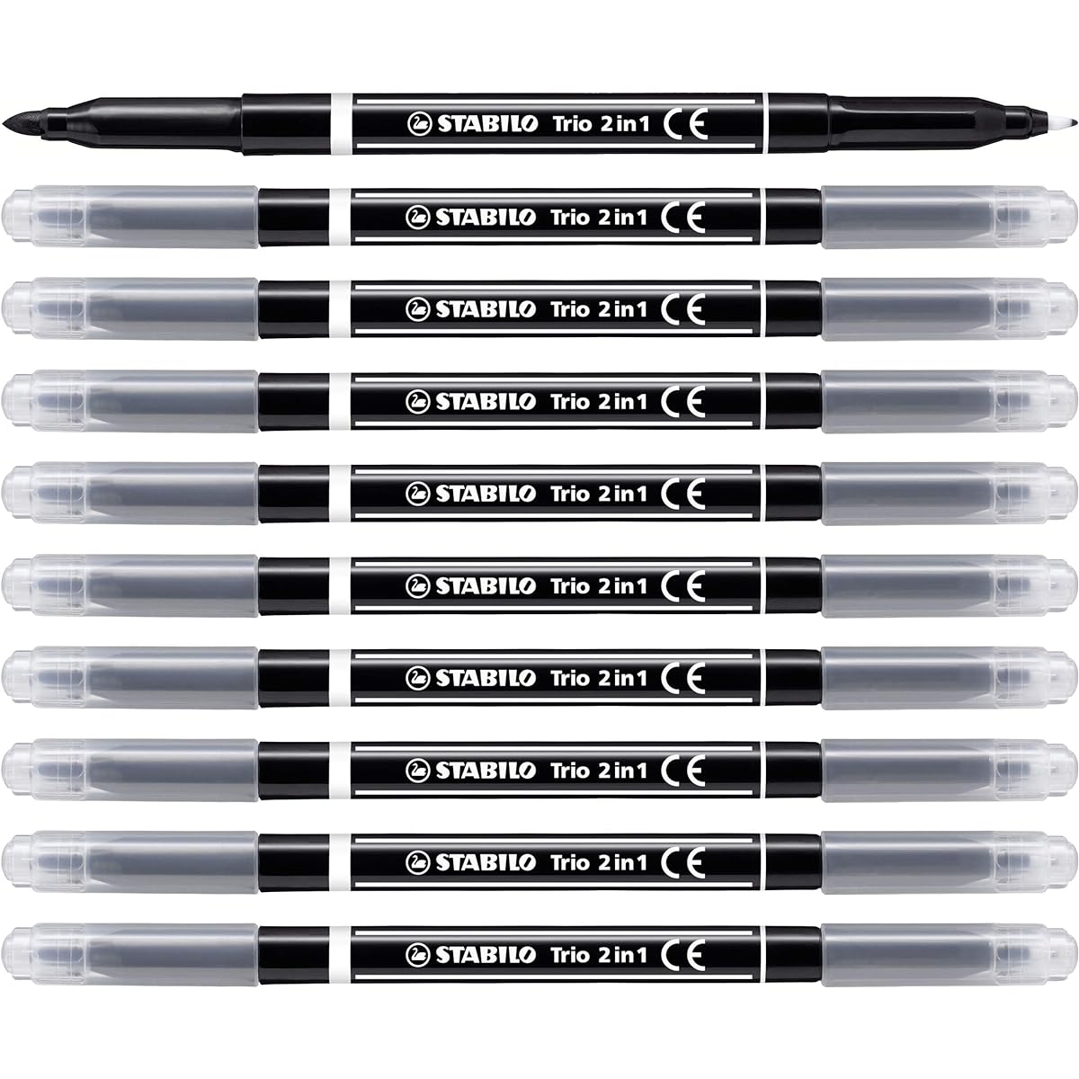 STABILO Trio 2in1 Felt and pen 2 in 1 Black Pack of 10 (Germany Import)