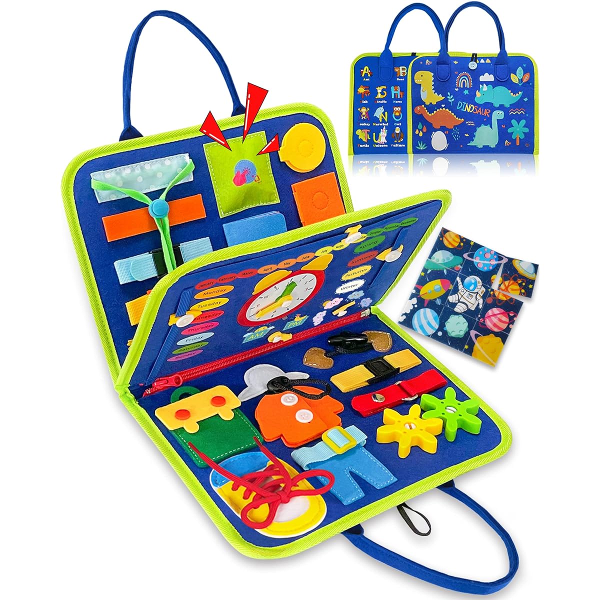 Exorany Busy Board Montessori Toys for 1 2 3 4 Year Old Boys & Girls Gifts, Sensory Toys for Toddlers 1-3, Autism Educational