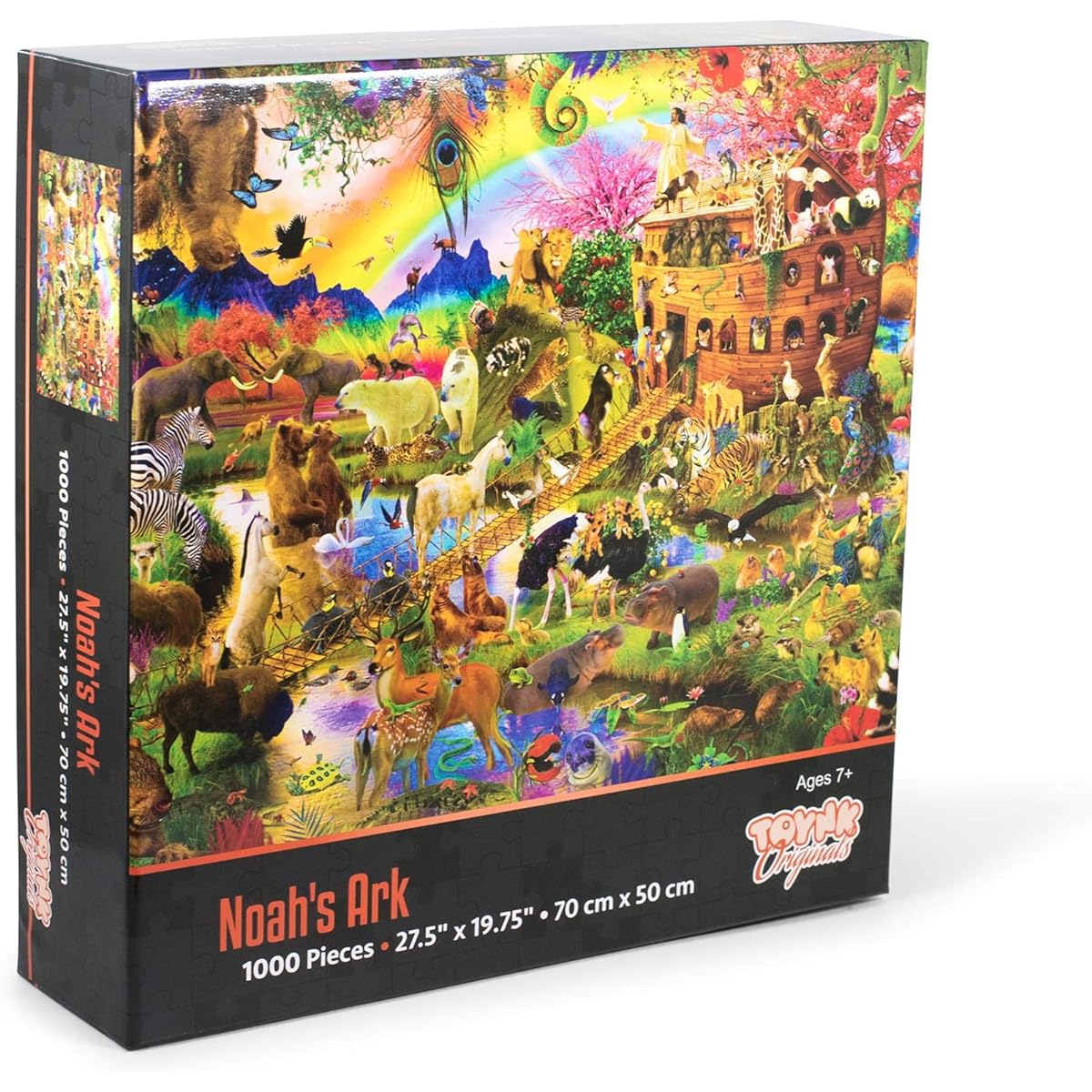 Noah's Ark Animal Puzzle for Adults and Kids | Challenging 1000 Piece Jigsaw Puzzle Toy | Fun Quarantine Gift | Interactive Brain Teaser for Game Night | 28 x 20 Inch