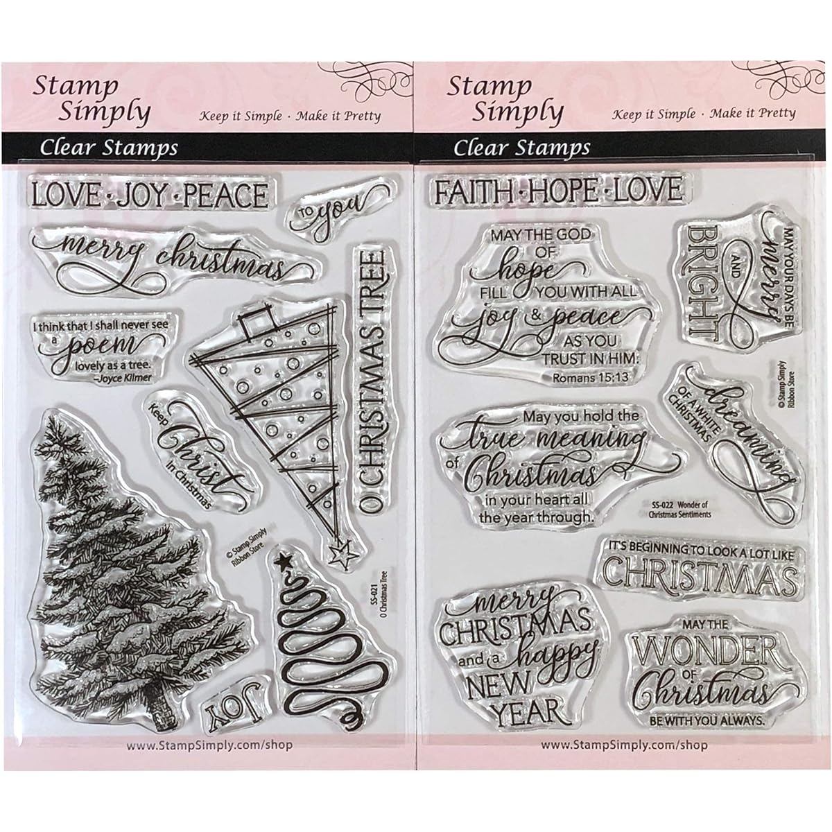Stamp Simply Clear Stamp O Wonders of Christmas Trees and Christmas Sentiments (2 Pack) 18 4x6 inch Sheets