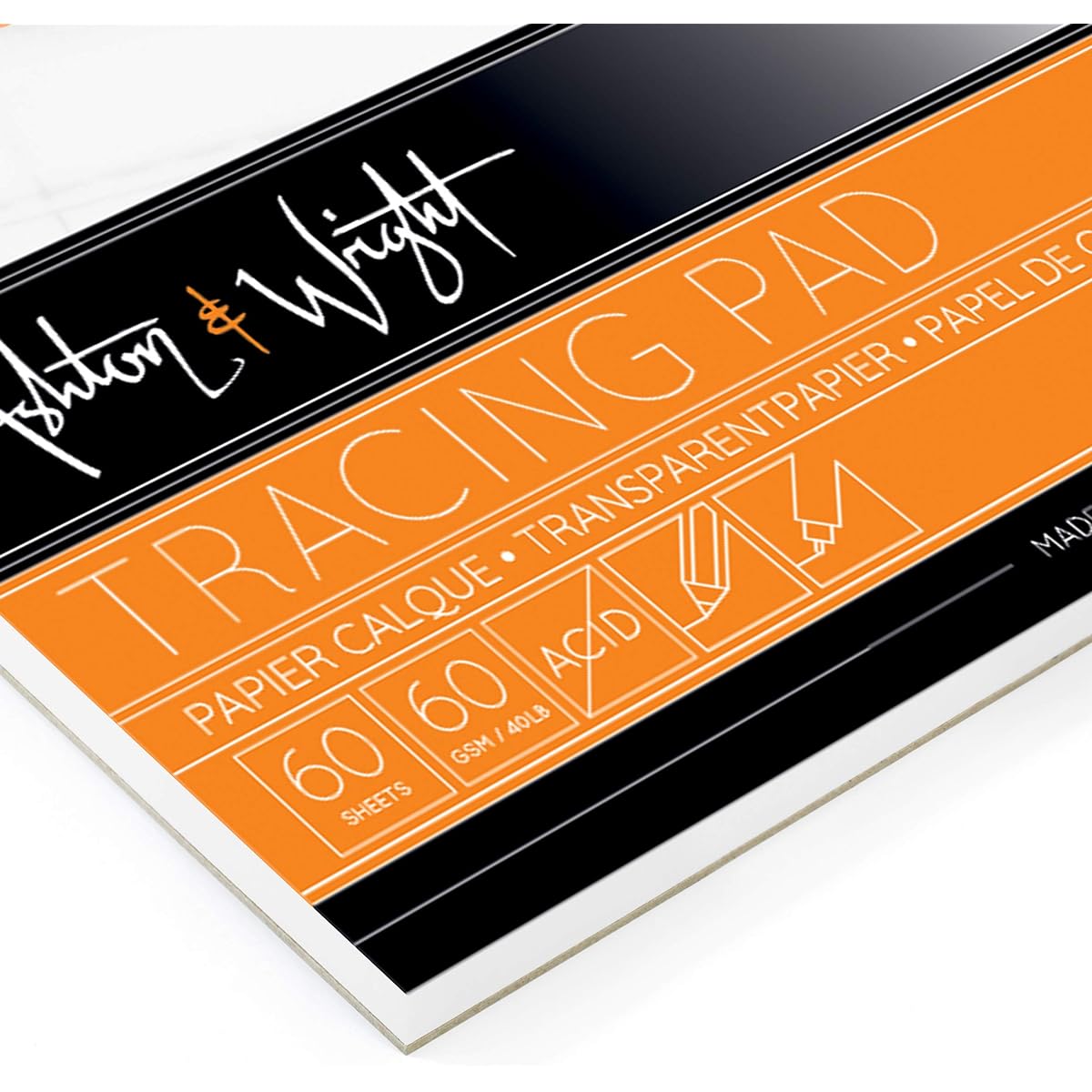 Ashton and Wright - A3 Tracing Pad 60gsm Paper - 60 Sheets - Pack of 2