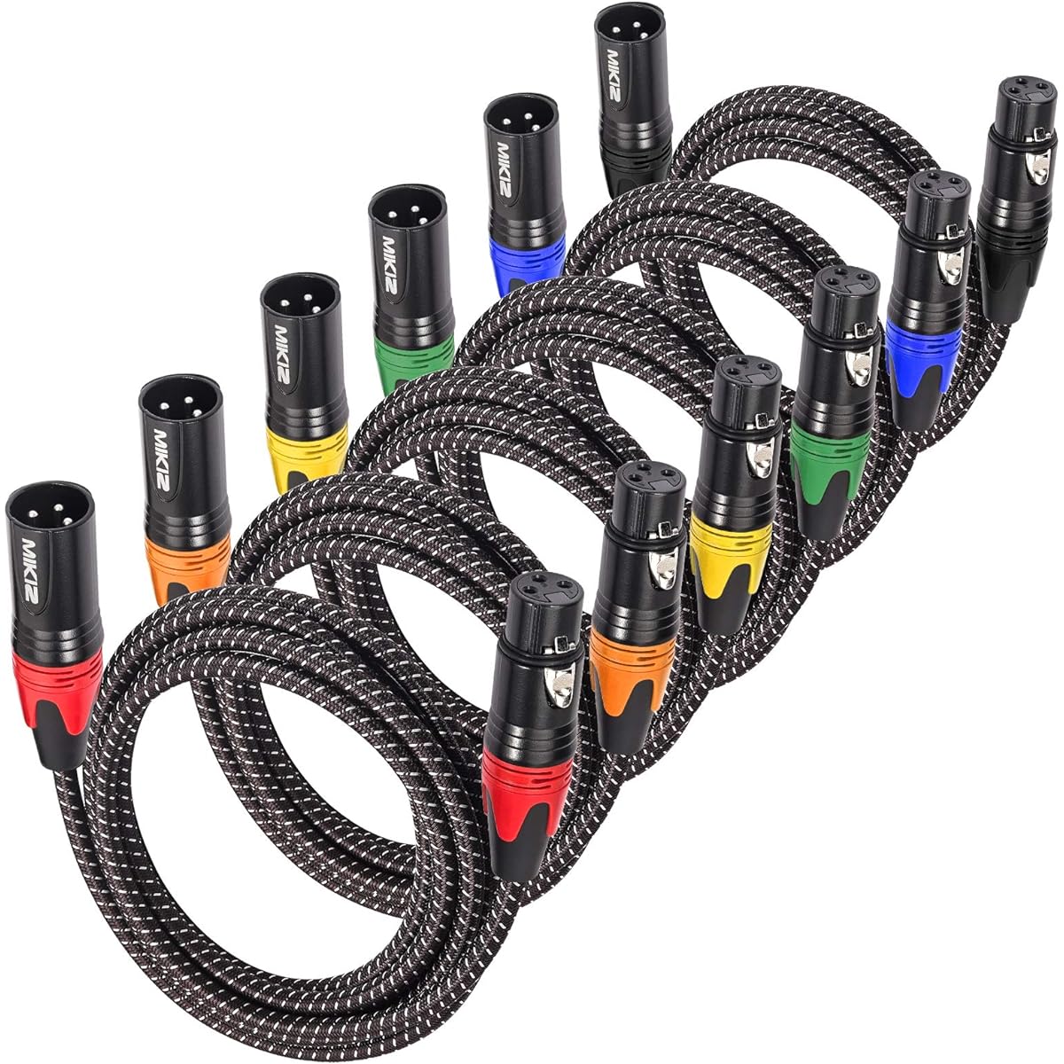 MIKIZ XLR Cable 35ft 6 Pack XLR Patch Cable Male to Female for XLR Audio Cable 35ft