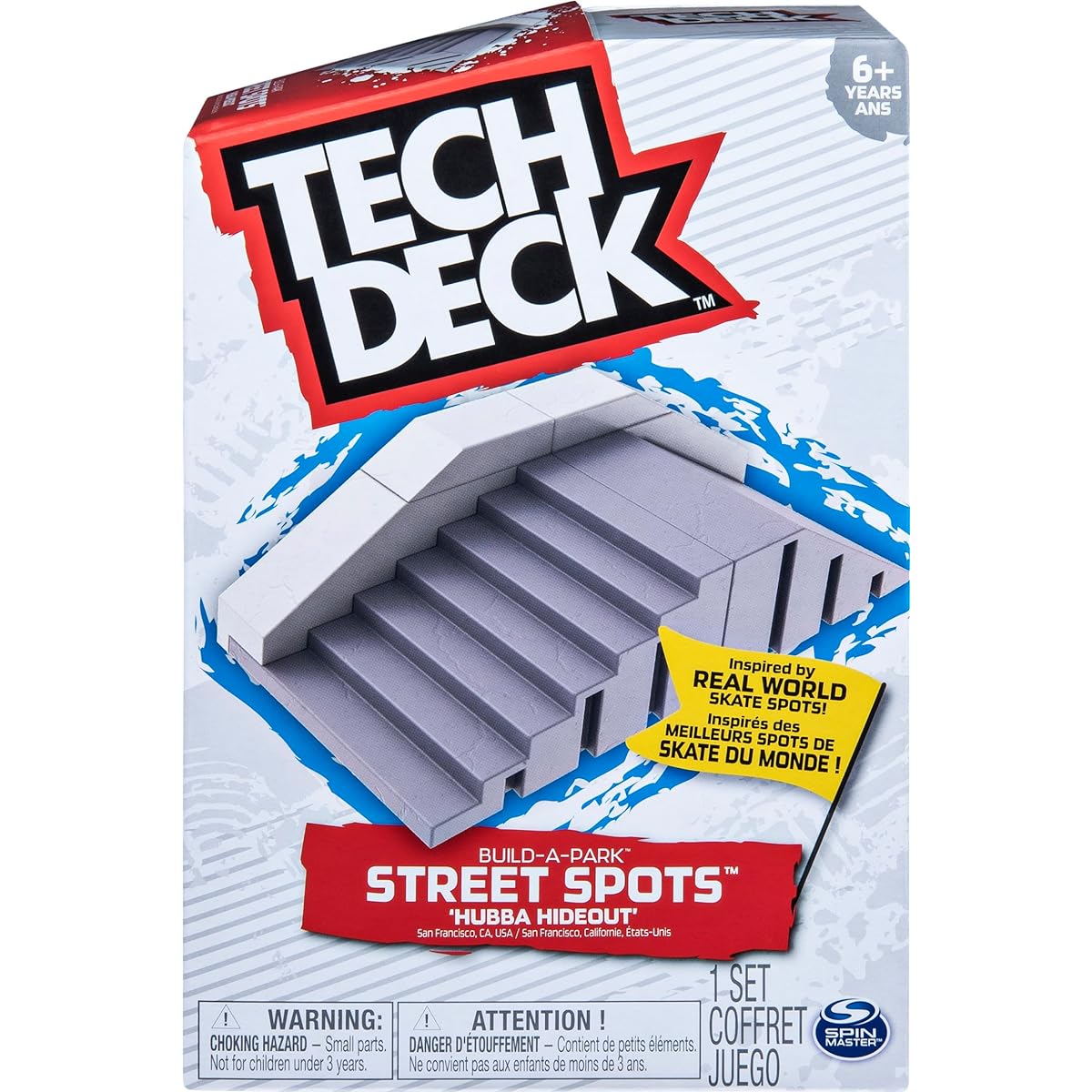 TECH DECK Build-A-Park Street Spot Hubba Hideout Ramp Skateboard and Bike Multicolor