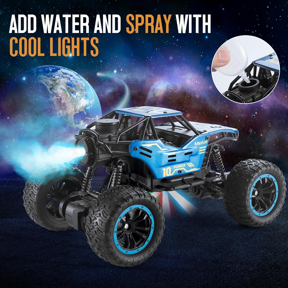 SURDOTE Remote Control Truck All Terrain Radio Controlled Car for 4-7 Years Old 8-12 Years Old Boys with 2.4GHz Remote Control 2 Rechargeable Batteries Monster Truck Off-Road Racing Car for Kids and Adults