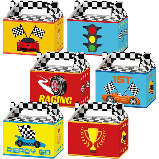 24pcs Race Car Party Gift Boxes Racing Party Favors Goodie Bags for Boys Kids Let's Go Racing Party Supplies 2 Fast Cars Theme Birthday Party Decorations Supplies 6 x 3 x 3.5 Inches