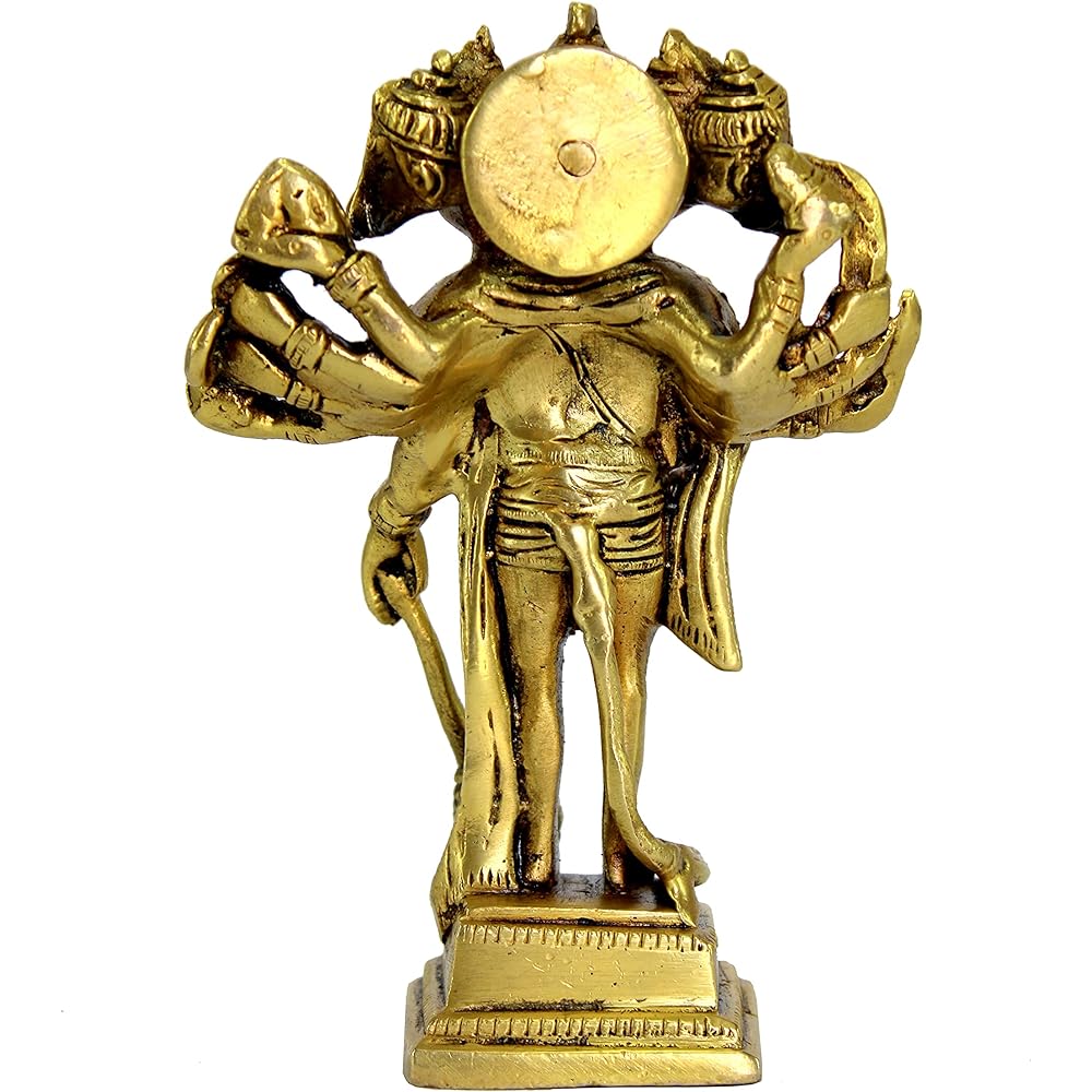 eSplanade Brass Panchmukhi Hanuman Anjaneya Pavan Putra Bhajan Bali Idol Murti Moti Statue 6.5 Inch