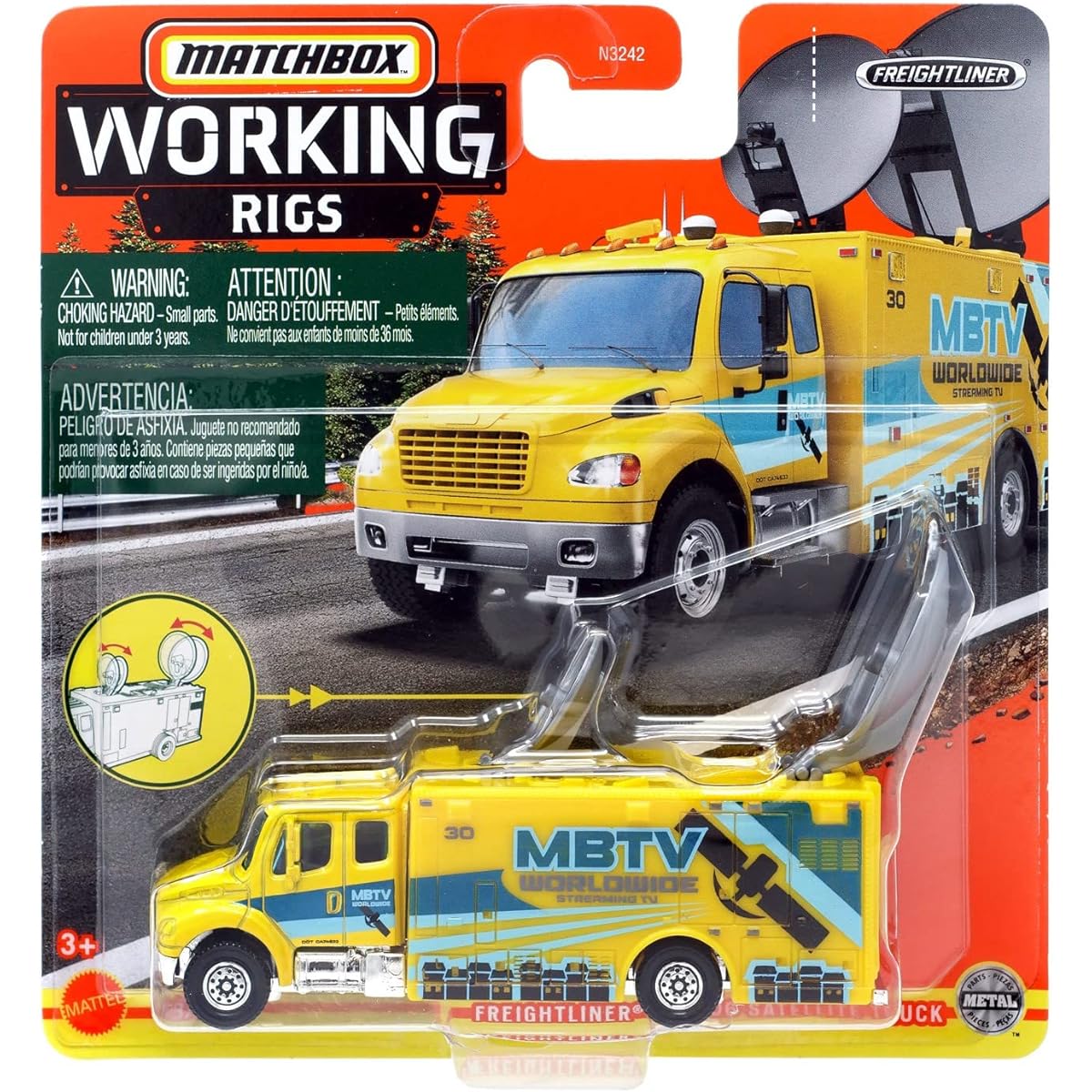Matchbox Freightliner M2 106 Satellite Truck [Yellow] Work Rig 13/16