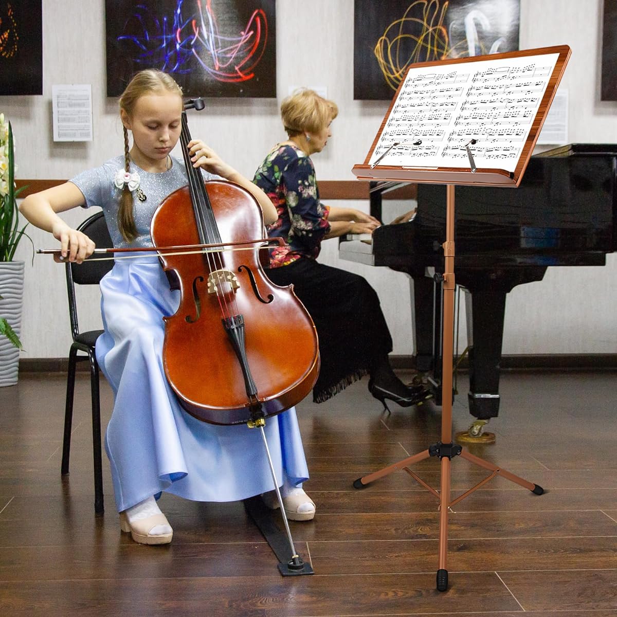 Professional Wooden Music Stand with Bag Adjustable Portable Sheet Music Stand for Musicians Elegant Wooden Design for Home or Studio Versatile Stand for Sheet Music and Books