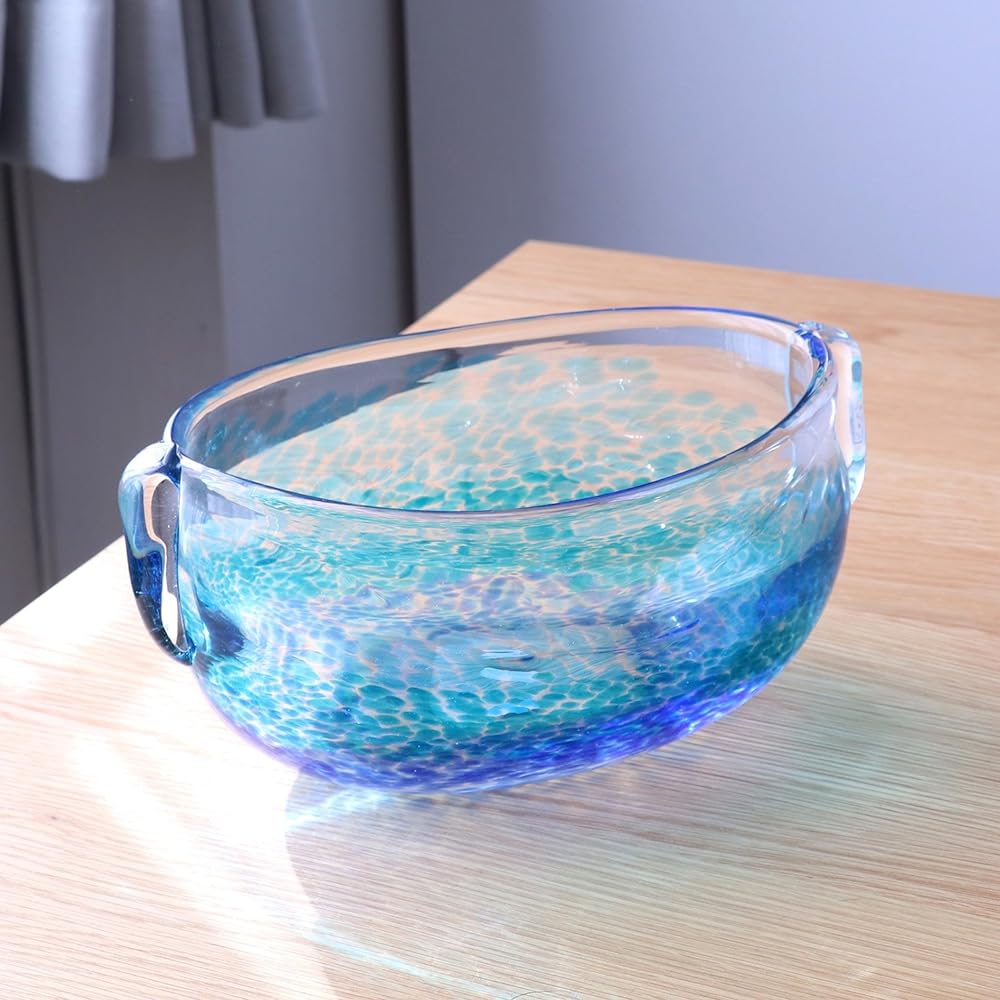 Adelia Tsugaru Vidro Vase, Maximum 26 x 19 x Height 13 cm, Vase, Water Basin, Made in Japan F-79985