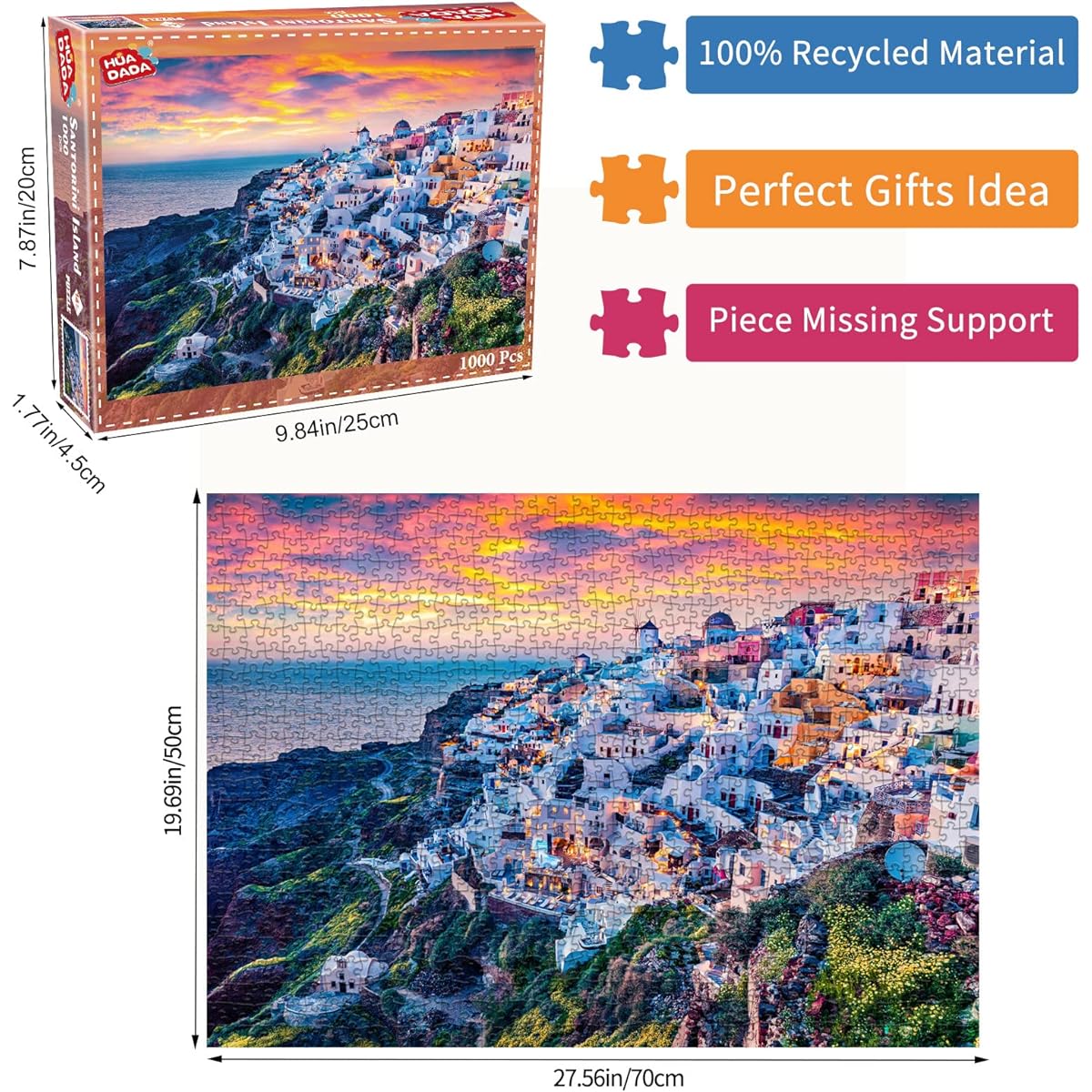 Jigsaw Puzzle for Adults 1000 Piece Puzzle for Adults 1000 Piece Puzzle 1000 Piece Santorini
