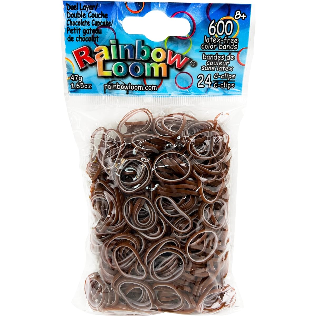 Rainbow loom 2 layer band chocolate cupcake
