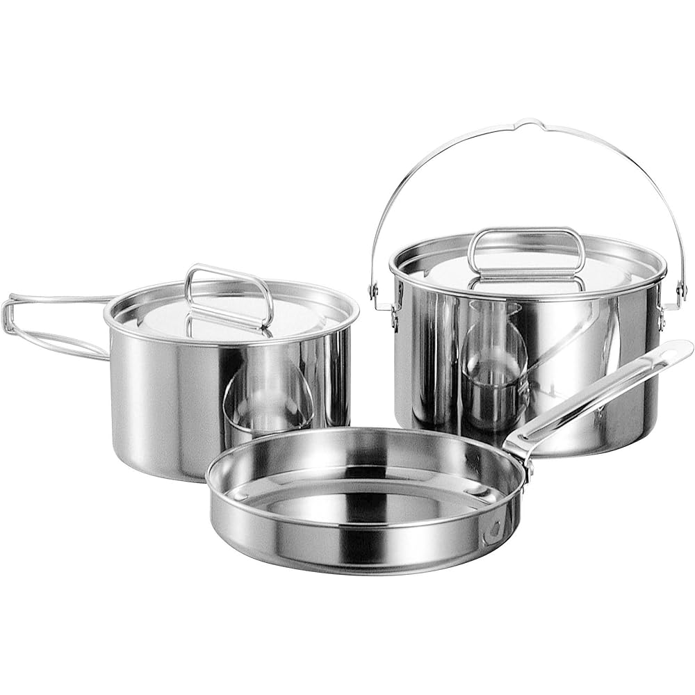 CAPTAIN STAG Barbecue BBQ Pot Set Laguna Stainless Steel Cooker