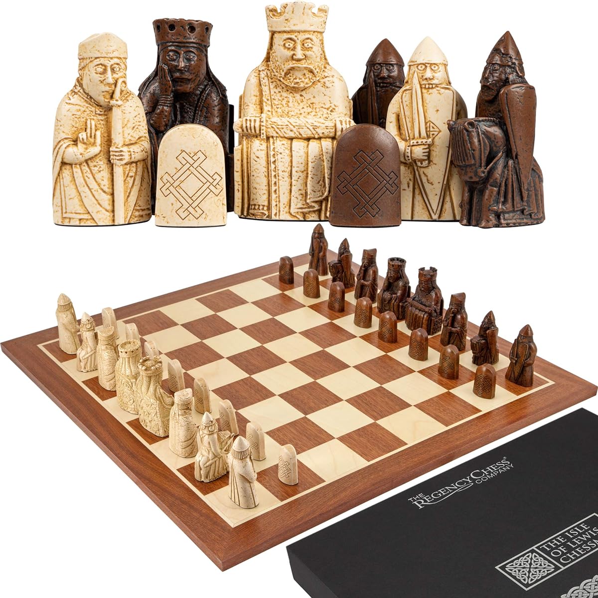 The Isle Of Lewis Large Mahogany Chess Set