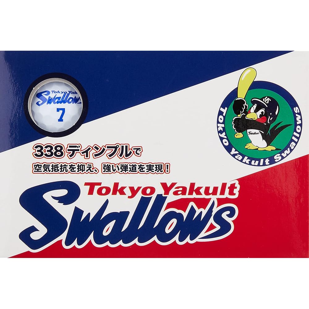 LEZAX Golf Ball Tokyo Yakult Swallows Golf Ball 6 Pieces YSBA-9782 White