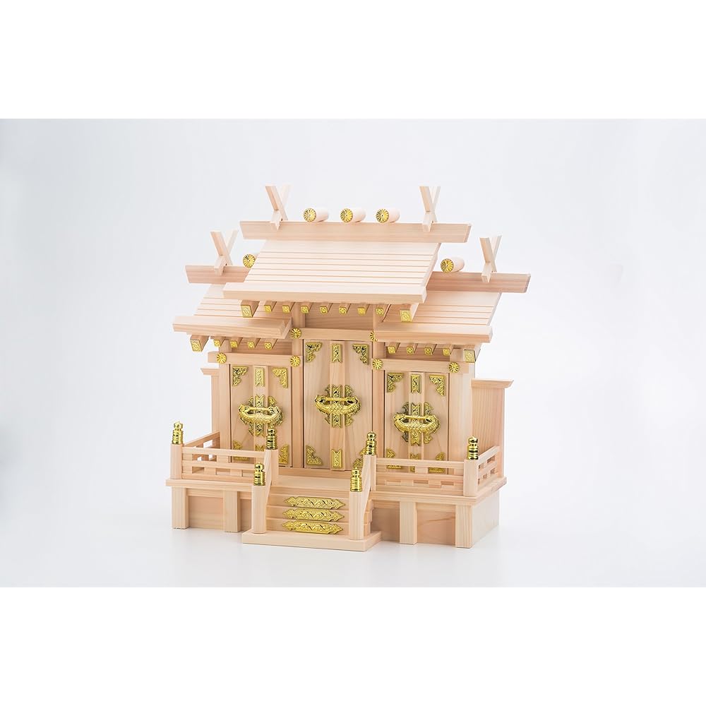 Shinto altar three shrines with different roof special small Shinto altar set