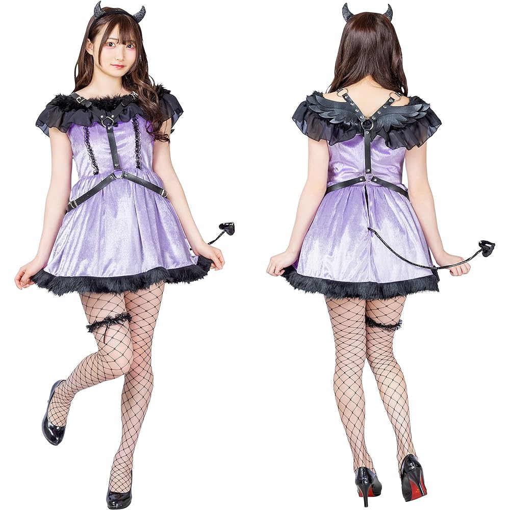 Clearstone Floumein Cosplay Halloween Bondage Lilac Devil Devil Devil Women's Purple Costume Fancy Dress Costume