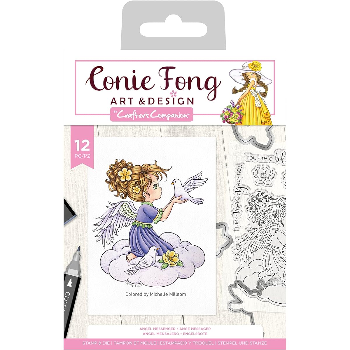 Crafter's Companion CF-STD-ANME Cony Phone Inspiration Acrylic Stamp & Metal Cut Diangel Messenger Clear