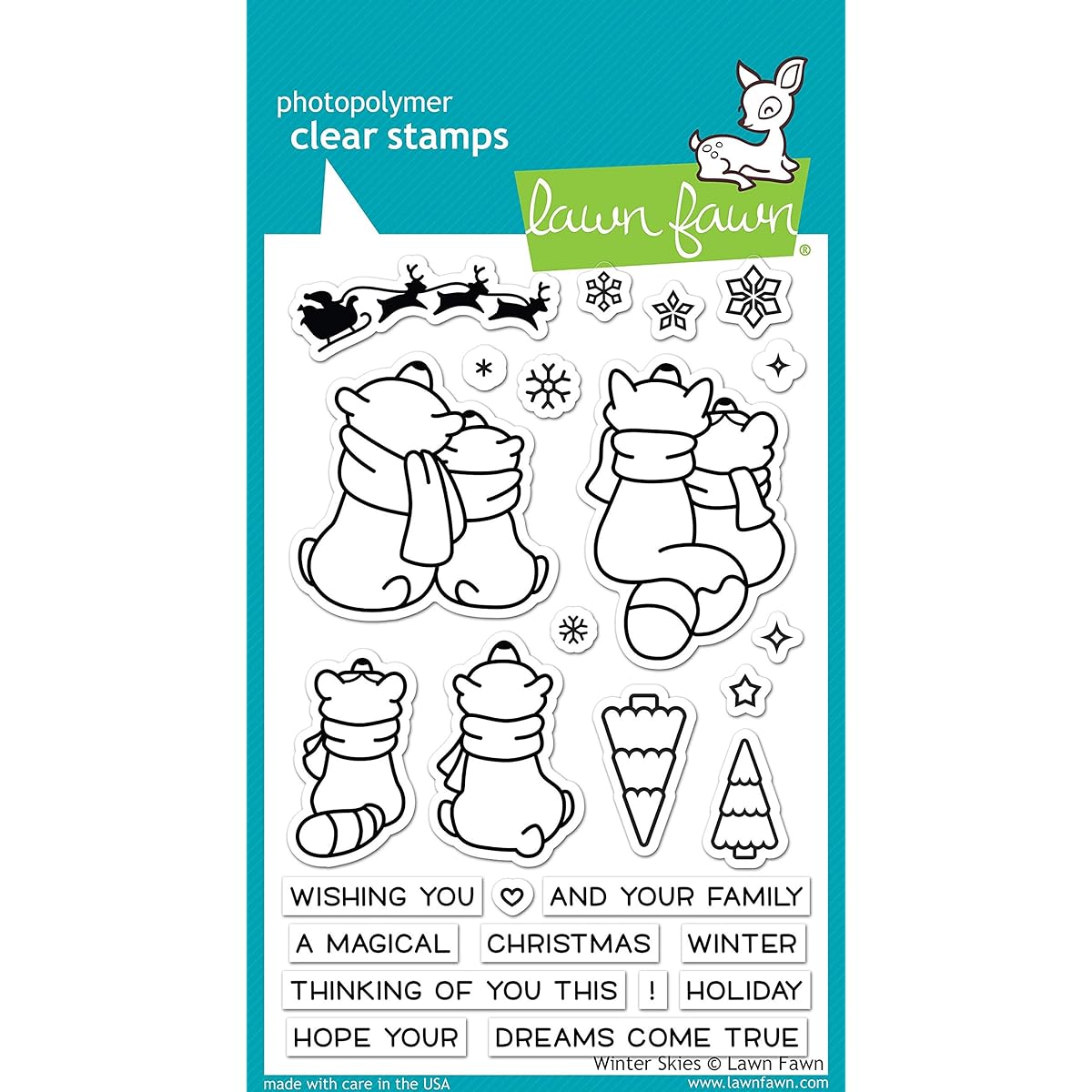 Lawn Fawn Clear Stamps 4"X6"-Winter Skies -LF1763