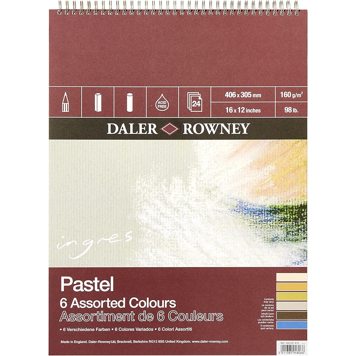 Rowney Angle Pastel Book IP6-16 406 x 305mm