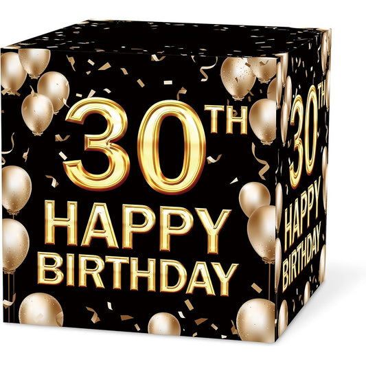 30th Birthday Card Box Black & Gold Card Box for Birthday Party Decoration Party Supplies Money Box 1 Piece (015 sr)