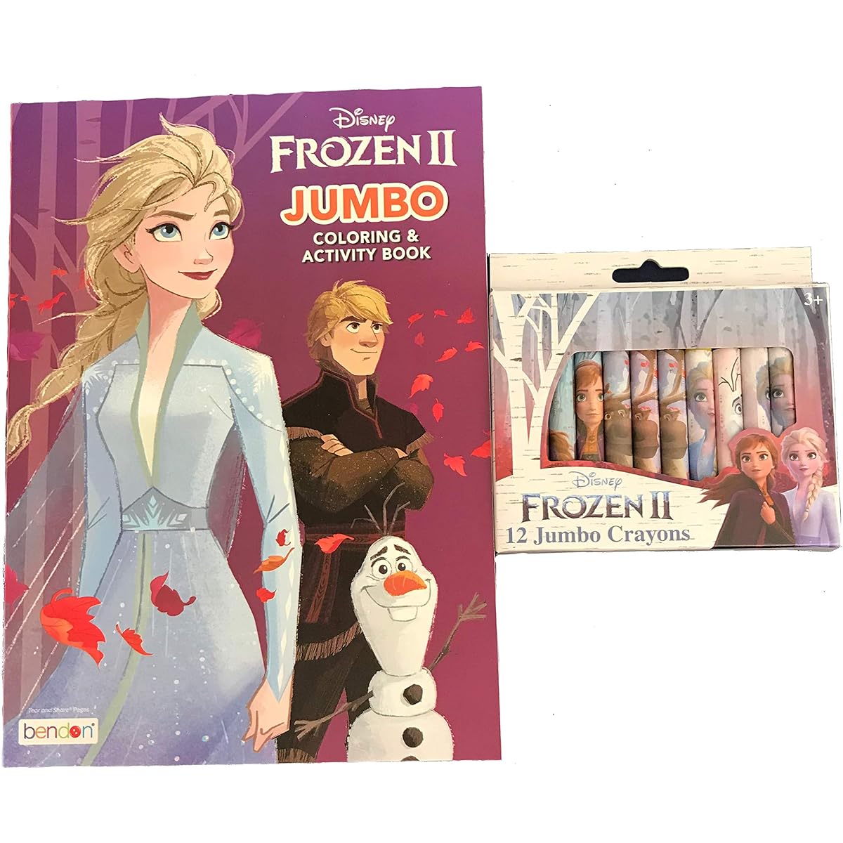 Disney Frozen Elsa Coloring & Activity Book Bundle with 2 Frozen Jumbo Crayons