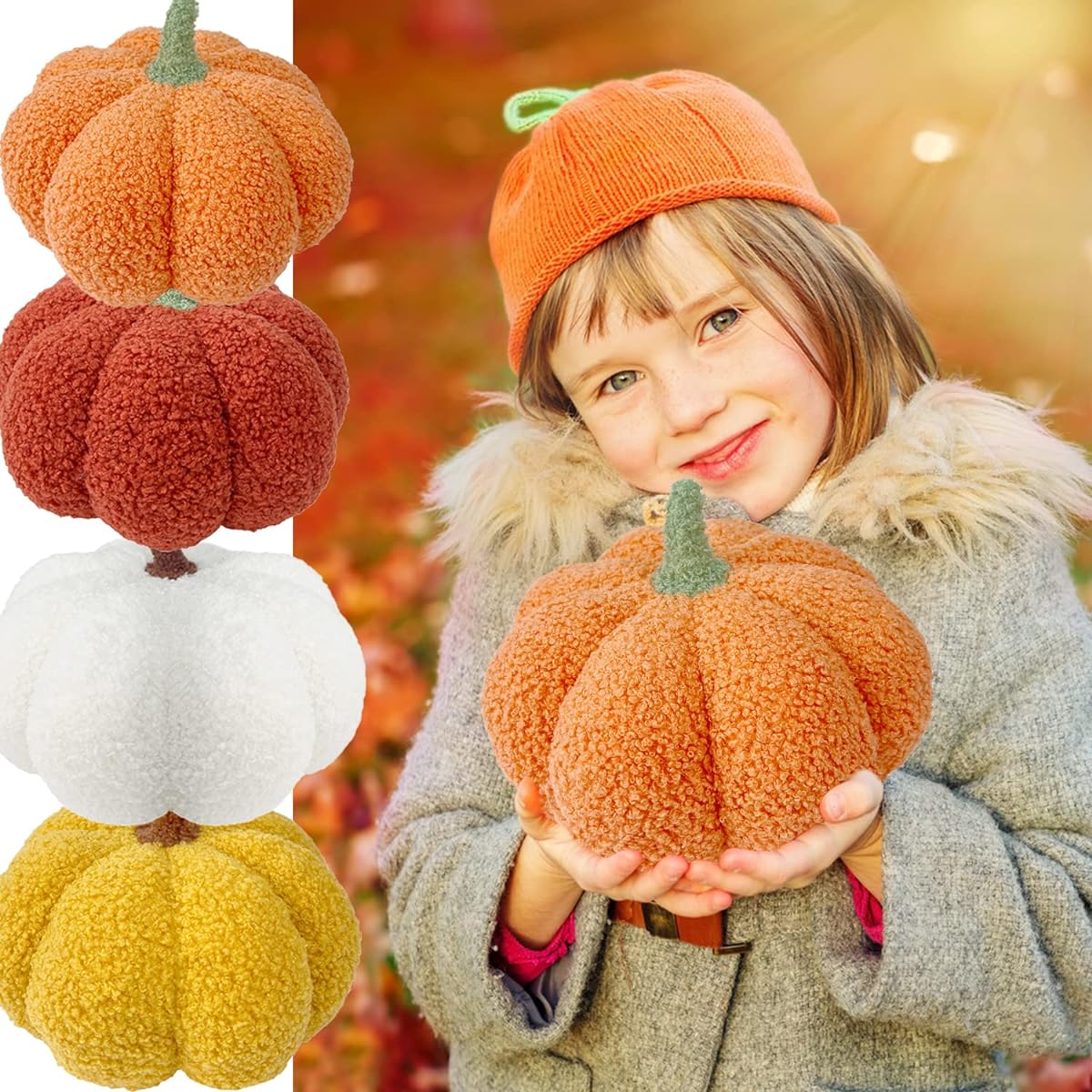 Custolon Pumpkin Plush Pumpkin Pillow 11.8 Inch Soft Stuffed Christmas Decoration Pumpkin Pillow Christmas Party Home Decoration Pumpkin Decoration Orange 11.8 Inch
