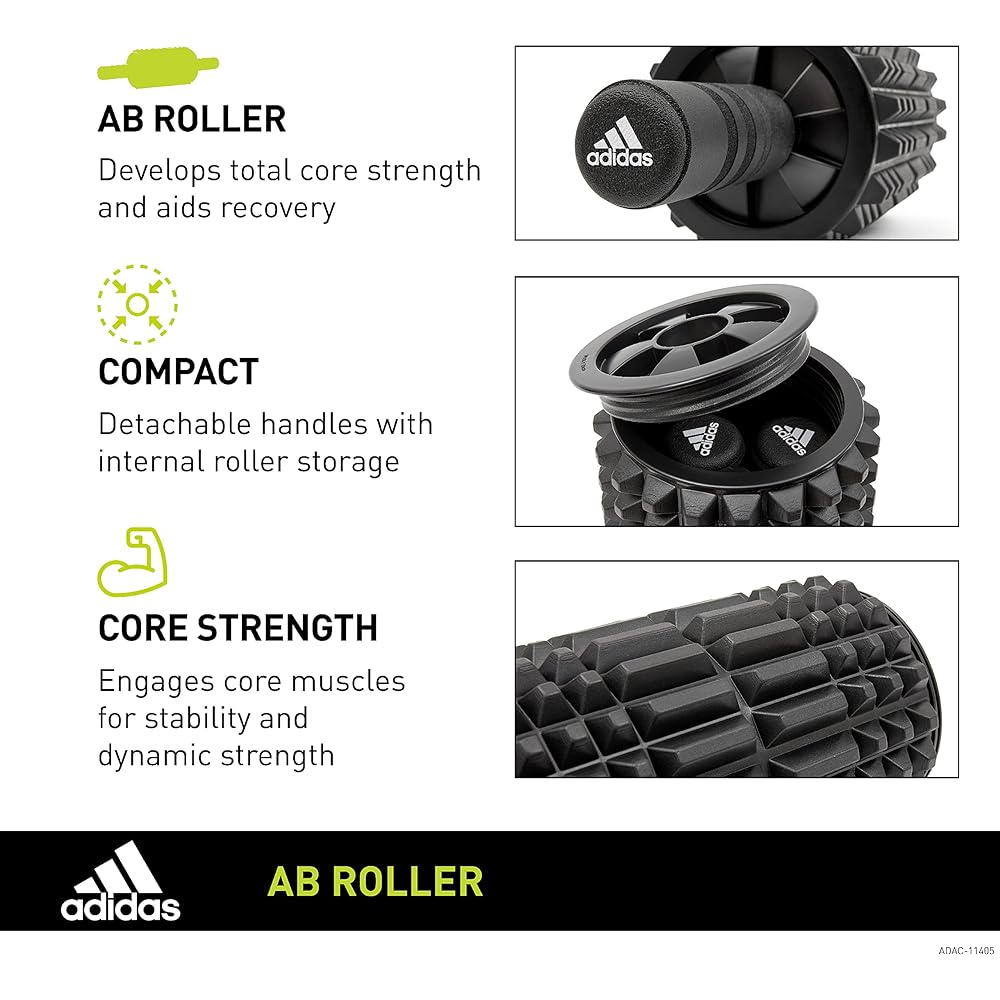 adidas Foam Ab Roller Black Abdominal Muscle Training Myofascial Release Recovery ADAC-11405