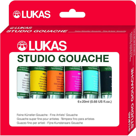 Lukas Opaque Watercolor Paint Gouache 20ml x 6 Color Set