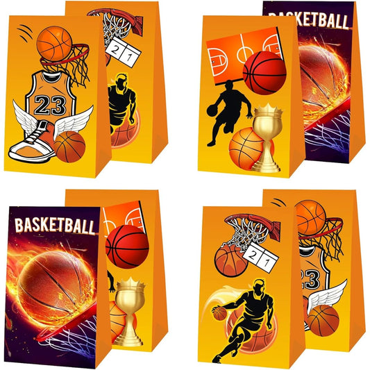 12pcs Basketball Party Favor Gift Bags Sports Theme Birthday Party Decoration Supplies