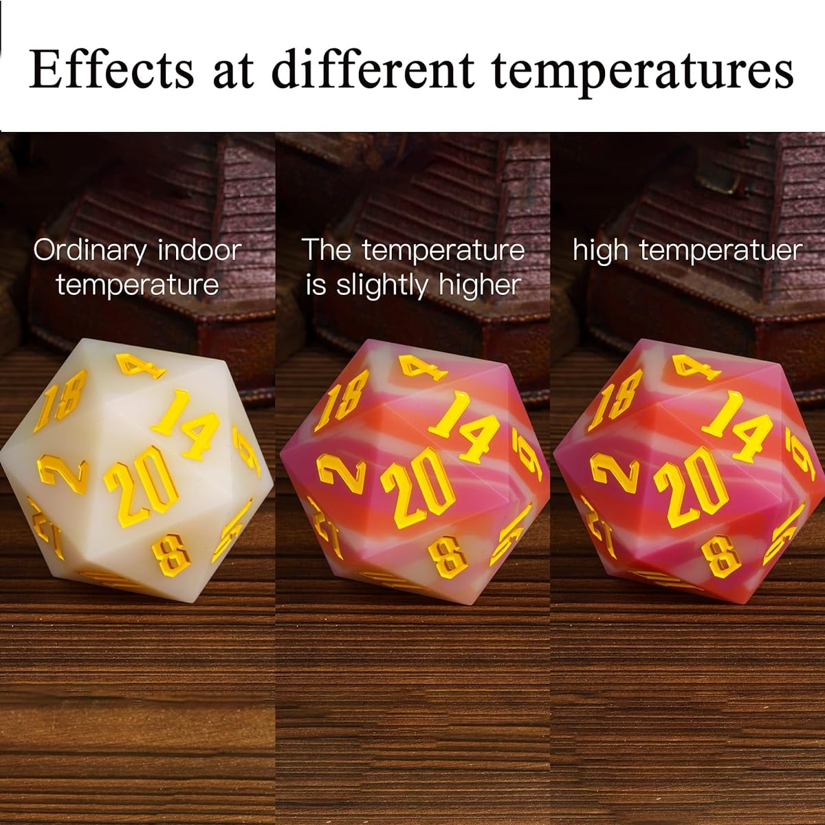 IUSTIDIE Silicone 55mm D20 Light Changing Color Large D20 Single 20 Sided DND Dice D20 Giant Polyhedral Dice for Dungeons & Dragons MTG Table Game (Red Yellow Blue/Yellow)