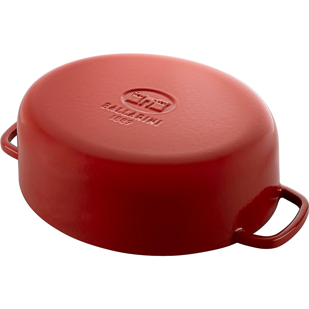 Ballarini "Bellamonte Oval 23cm Pomodoro Red" Two-handed pot Cast metal enamel pot IH compatible [Japanese official product] Z1023-631