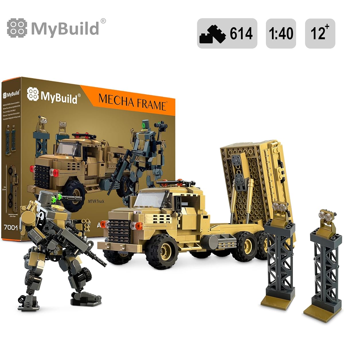 MyBuild Armed Forces Triker 7001 Robot & Military Truck Block Building Set for Ages 12+ Compatible with Other Brands