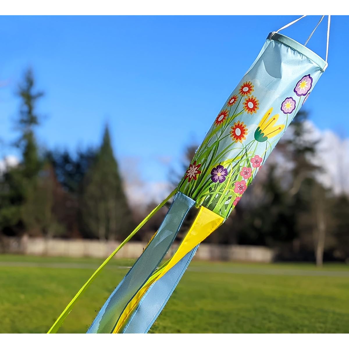 Madrona Brands Spring Wild Flower Windsock - Durable Outdoor Hanging Decor 60"