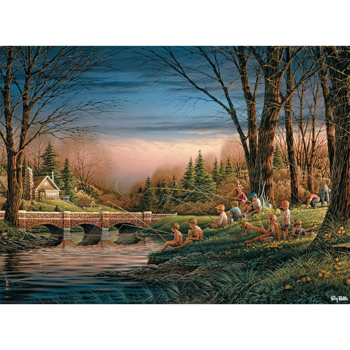 Buffalo Games Jigsaw Puzzle Terry Redlin Spring Fishing 1000 Piece
