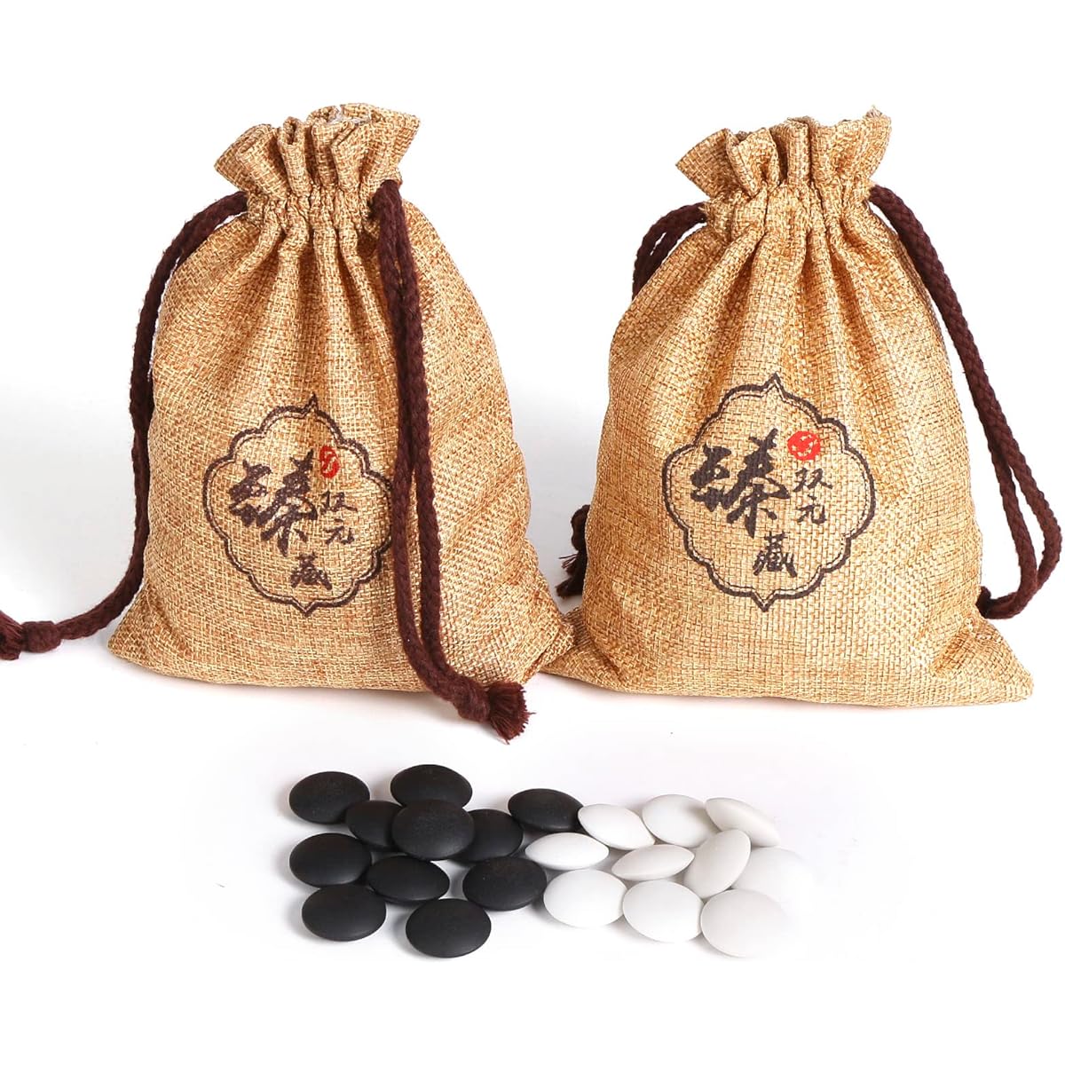 Songyun Double Convex Ceramic Go Game 9mm Thick Stone Set for Classic Strategy Badak/Weiki/Goban