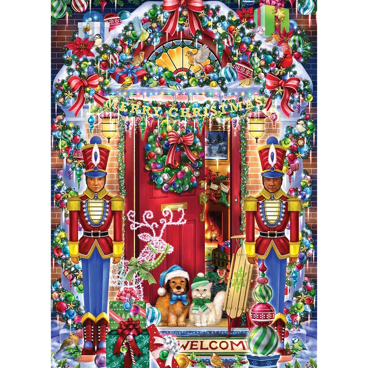 Vermont Christmas Company Christmas Welcome Jigsaw Puzzle 1000 Piece