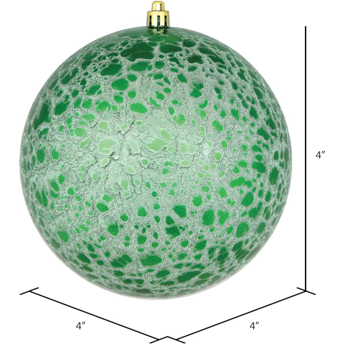 Vickerman 4" Green Crackle Ball Ornaments, Bag of 6