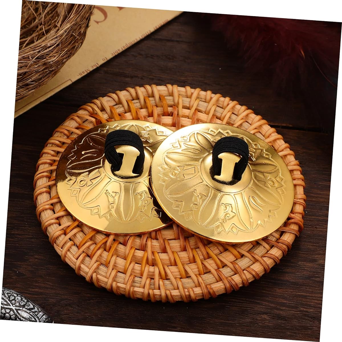 Vaguelly 50 Finger Cymbals Mexican Mini Hand Percussion Hand Bells Musical Dance Finger Cymbals Mini Simba