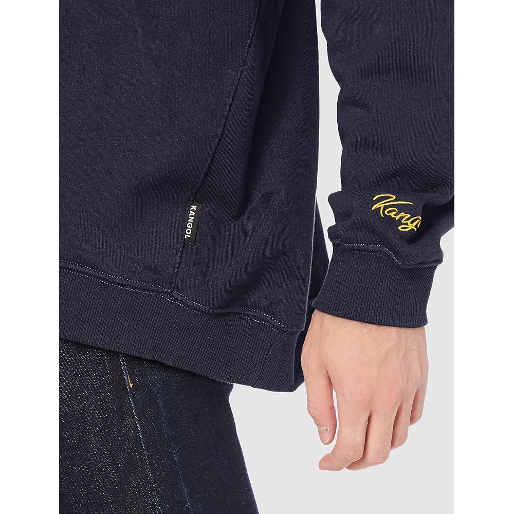 [Kangol] T-shirt, sweatshirt, sweatshirt, fleece, one point embroidery, big silhouette, mock neck, turtleneck