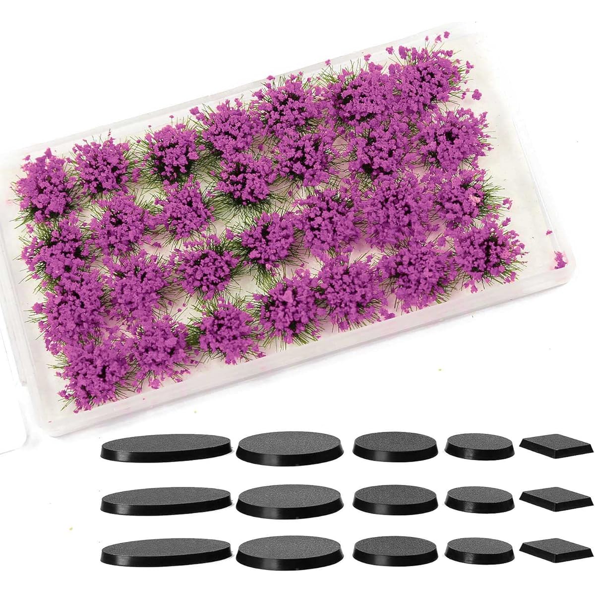 Miniature Plants Bushy Shrubs Tuft Flowers with Model Base War Game DIY Railway Terrain Scenery (G)