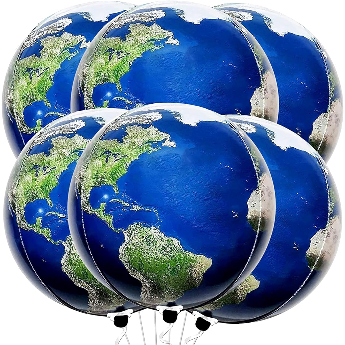 KatchOn Earth Day World Balloons Set - Large 22 Inch 6 Pack | Earth Balloons for Earth Day Decorations | Travel Theme Party Decorations | Balloons Around the World