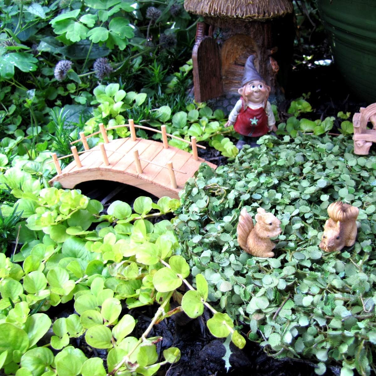 Treasure Gurus Miniature Wooden Arch Bridge Fairy Garden Ornaments Outdoor Dollhouse Decor Supplies